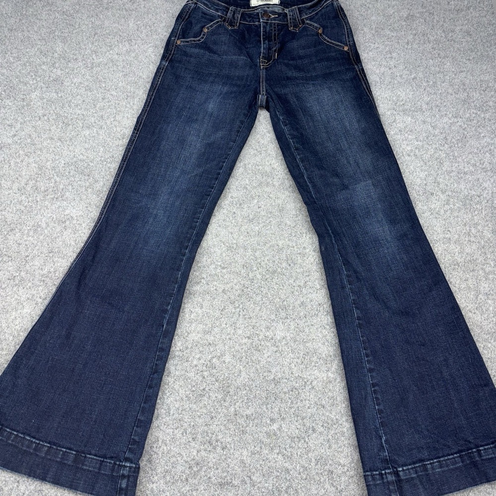 Rock & Roll Denim Jeans Womens 27x34 (Fits 28x32) Blue High Rise Trouser Flare